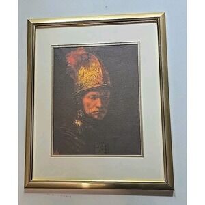 Rembrandt "The Man In The‎ Golden Helmet" Vintage Reproduction Print On Canvas